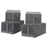 باکس کفش ایکیا SKUBB خاکستری بسته 4 عددی