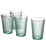 لیوان شیشه‌ای 4تایی ایکیا VARDAGEN فیروزه‌ای روشن، 310 میلی لیتر