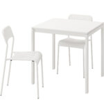 میز صندلی ایکیا مدل MELLTORP/ADDE، سفید، 2 عدد صندلی