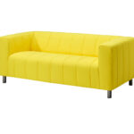 مبل راحتی دو نفره ایکیا مدل KLIPPAN / روکش زرد/جدید