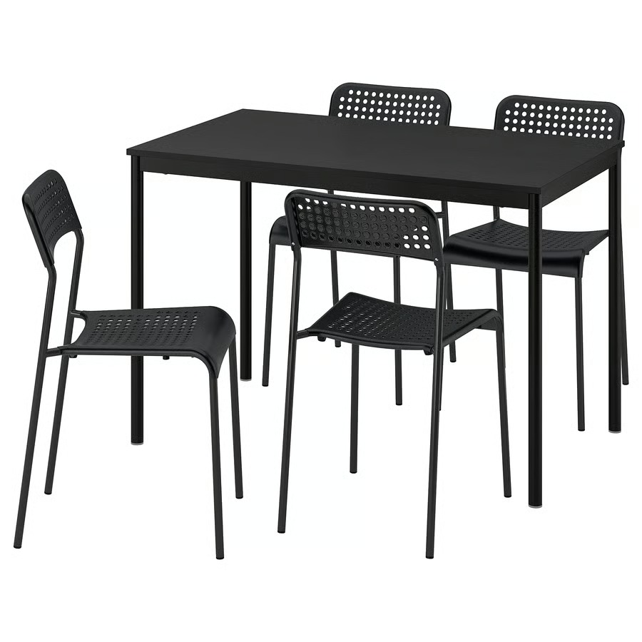 sandsberg-table-and-4-chairs-black-black-black__1460475_pe993939_s5 میز وصندلی 4 نفره ایکیا مدل SANDSBERG - تصویر 1