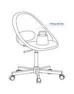 صندلی چرخدار ایکیا LOBERGET/MALSKAR سفید - تصویر 5