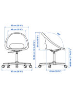 صندلی چرخدار ایکیا LOBERGET/MALSKAR سفید - تصویر 4